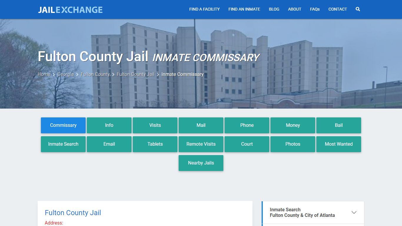 Inmate Commissary, Care Packs - Fulton County Jail, GA