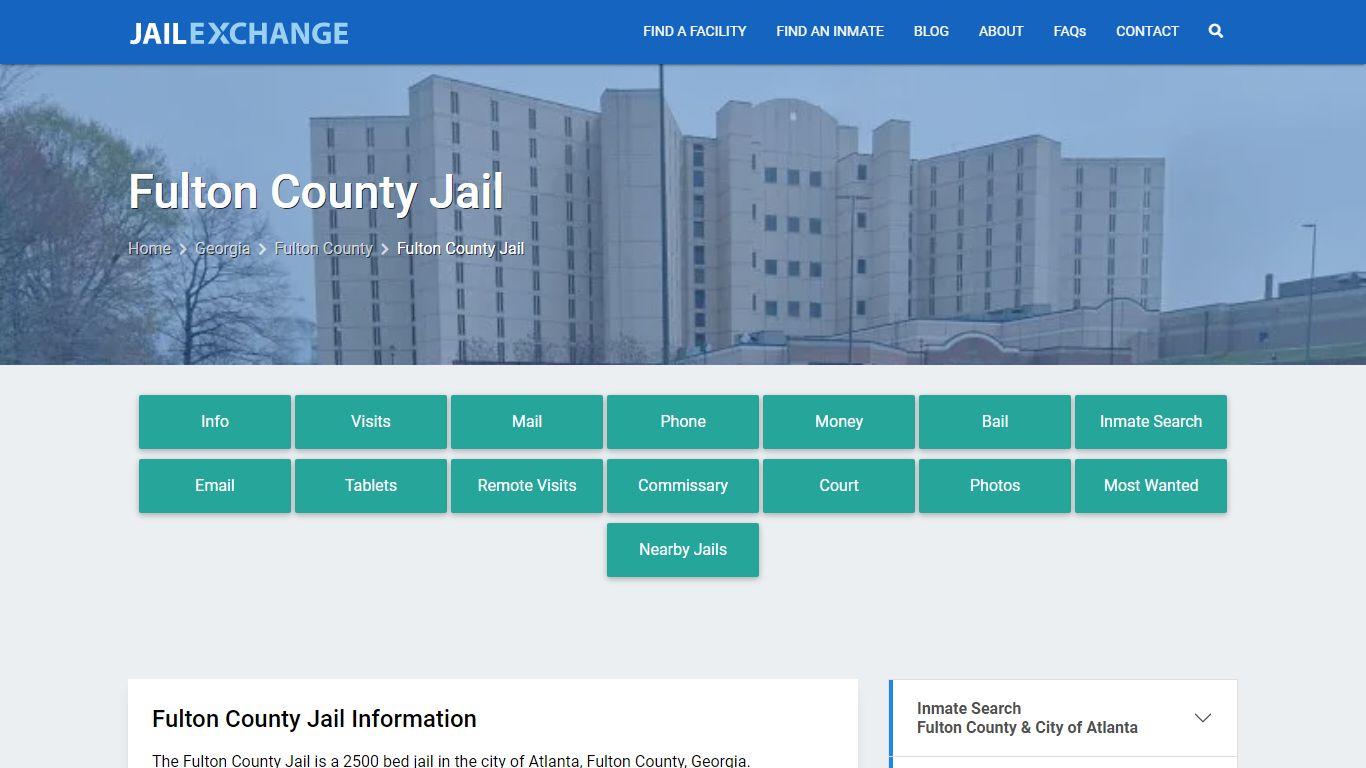 Fulton County Jail, GA Inmate Search, Information